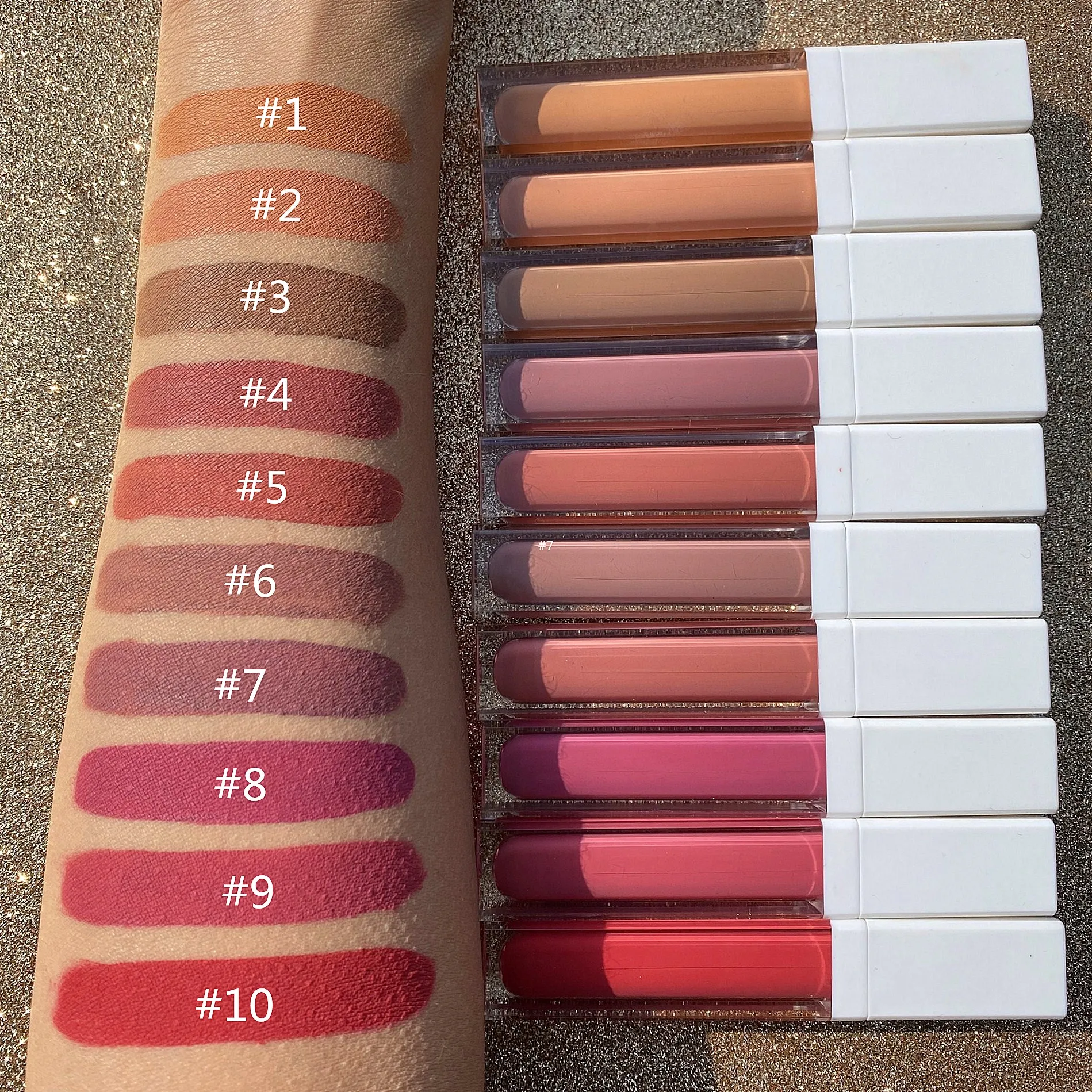 Hot Sale Custom Logo Lip Gloss Vegan Cruelty Free Nude Private Label Non-stick Matte Liquid Lipstick