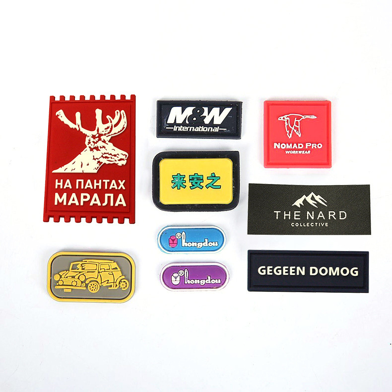 Eco-friendly Customized Clothing Backpack Equipment Patch Embossed Logo Low MOQ 3D Soft Rubber PVC Silicon Patches for Clothes