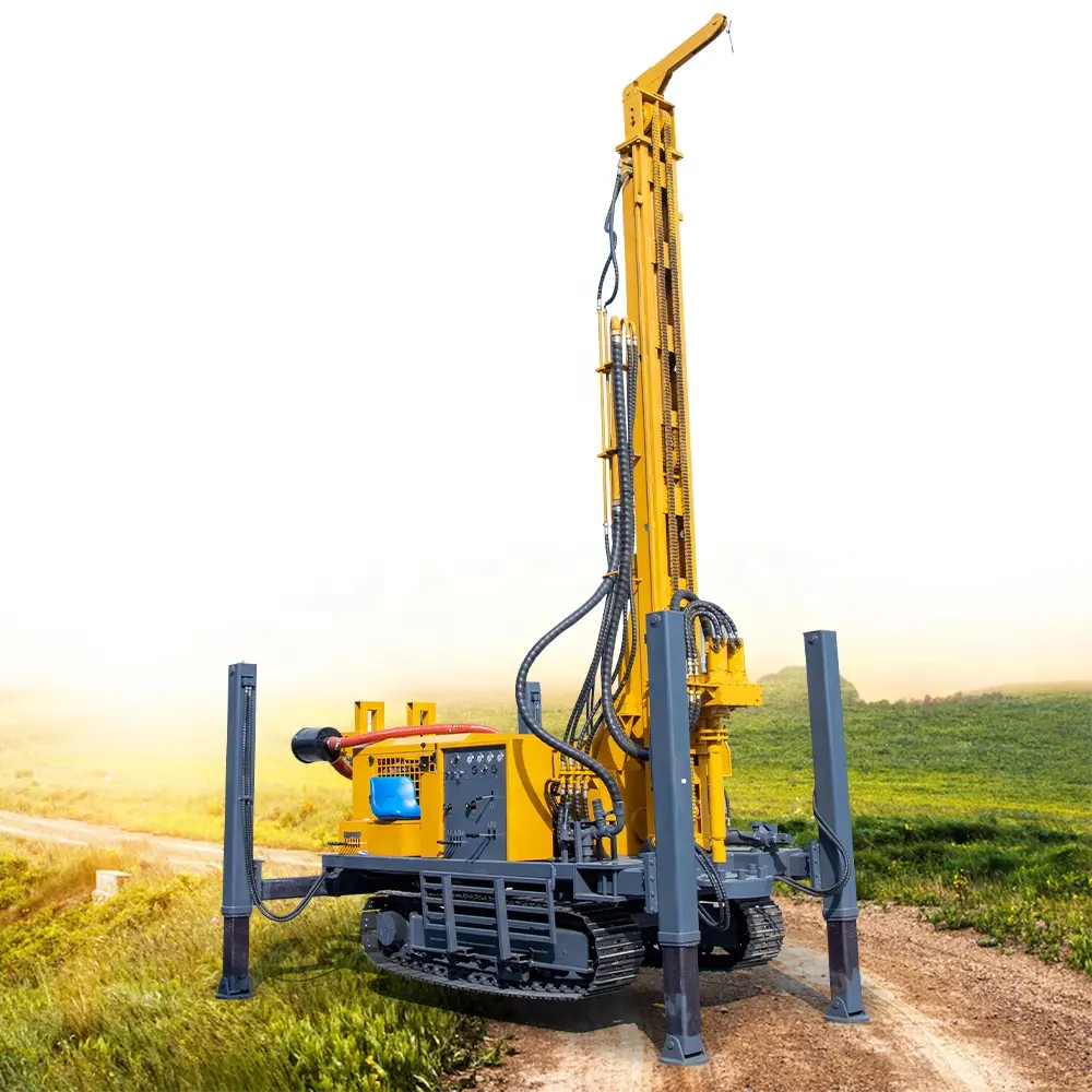 Hengwang 600m 500m 400m track mounted deep borehole water well drilling rig machine for sale
