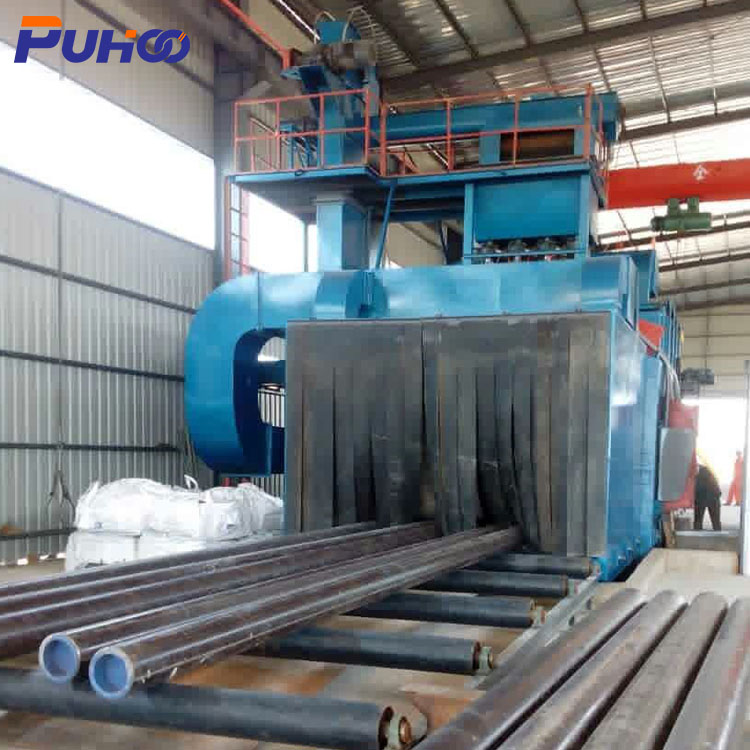 3M steel plate roller conveyor shot blasting and painting machine