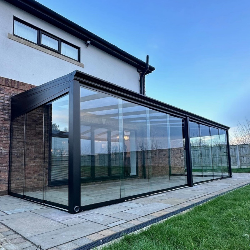 CE Approved 4 season glass greenhouse commercial sunrooms patio enclosures veranda aluminium for terassendach