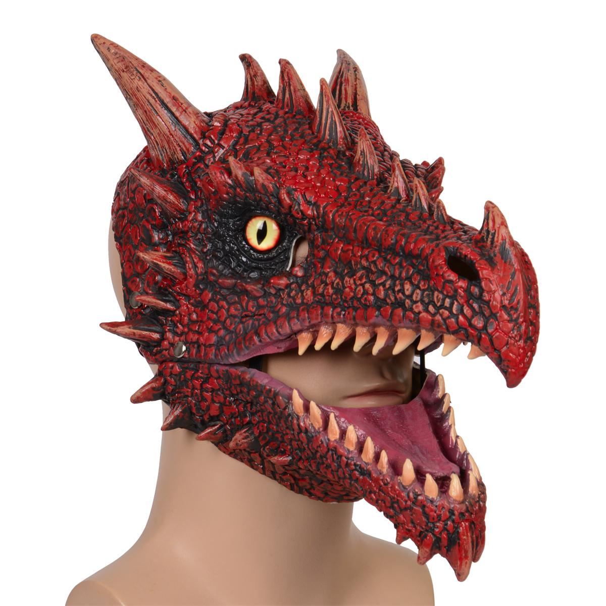 Cosplay adult dinosaur mask Halloween party latex headgear dinosaur mask moving jaw