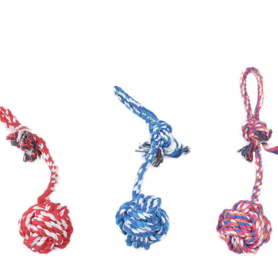 Hot sale Pet bite resistant dog molars teeth cleaning toys Strip cotton rope pet interactive toys Dog training wholesale
