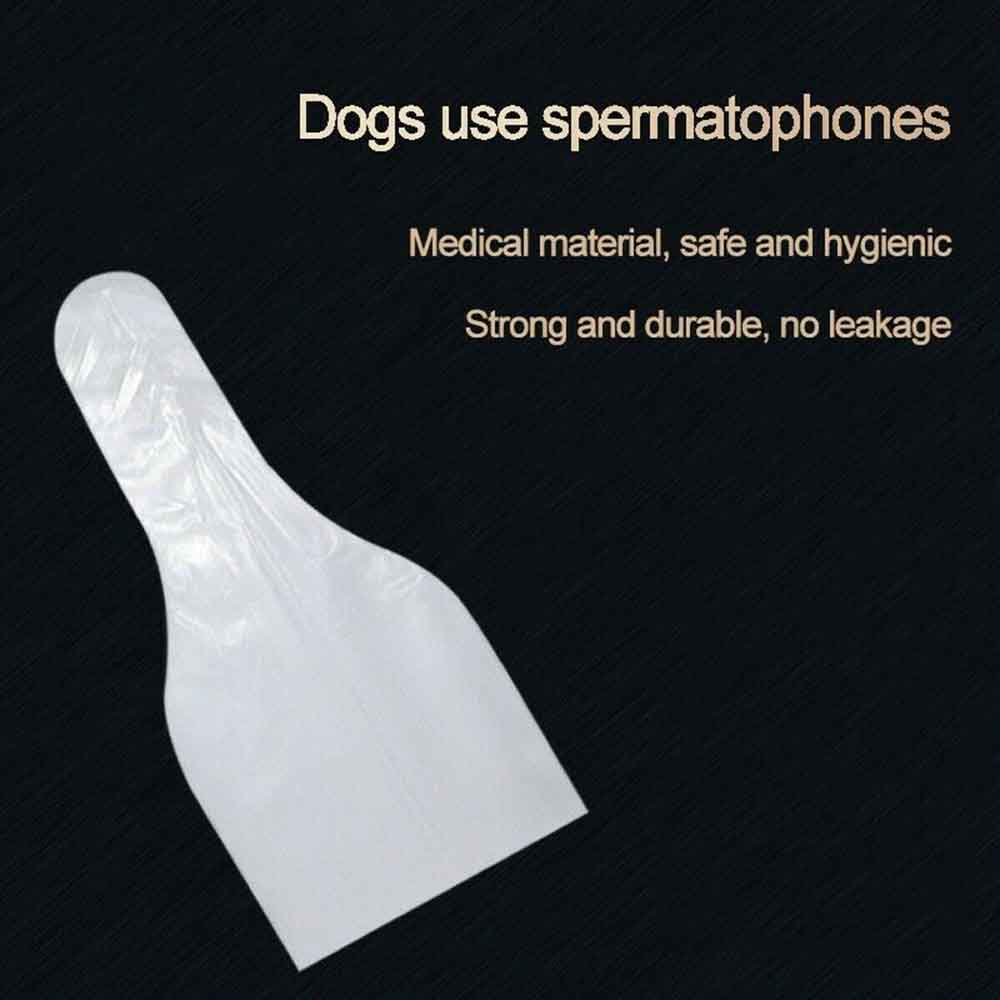 100pcs Dog Semen Collection Cone Disposable Sheath Bag Canine Insemination Dog