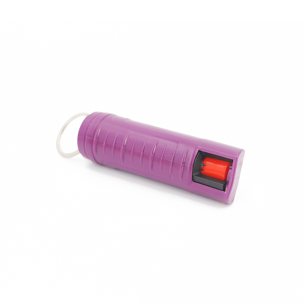 New arrival portable personal women pocket plastic shell self defense pepper spray keychain