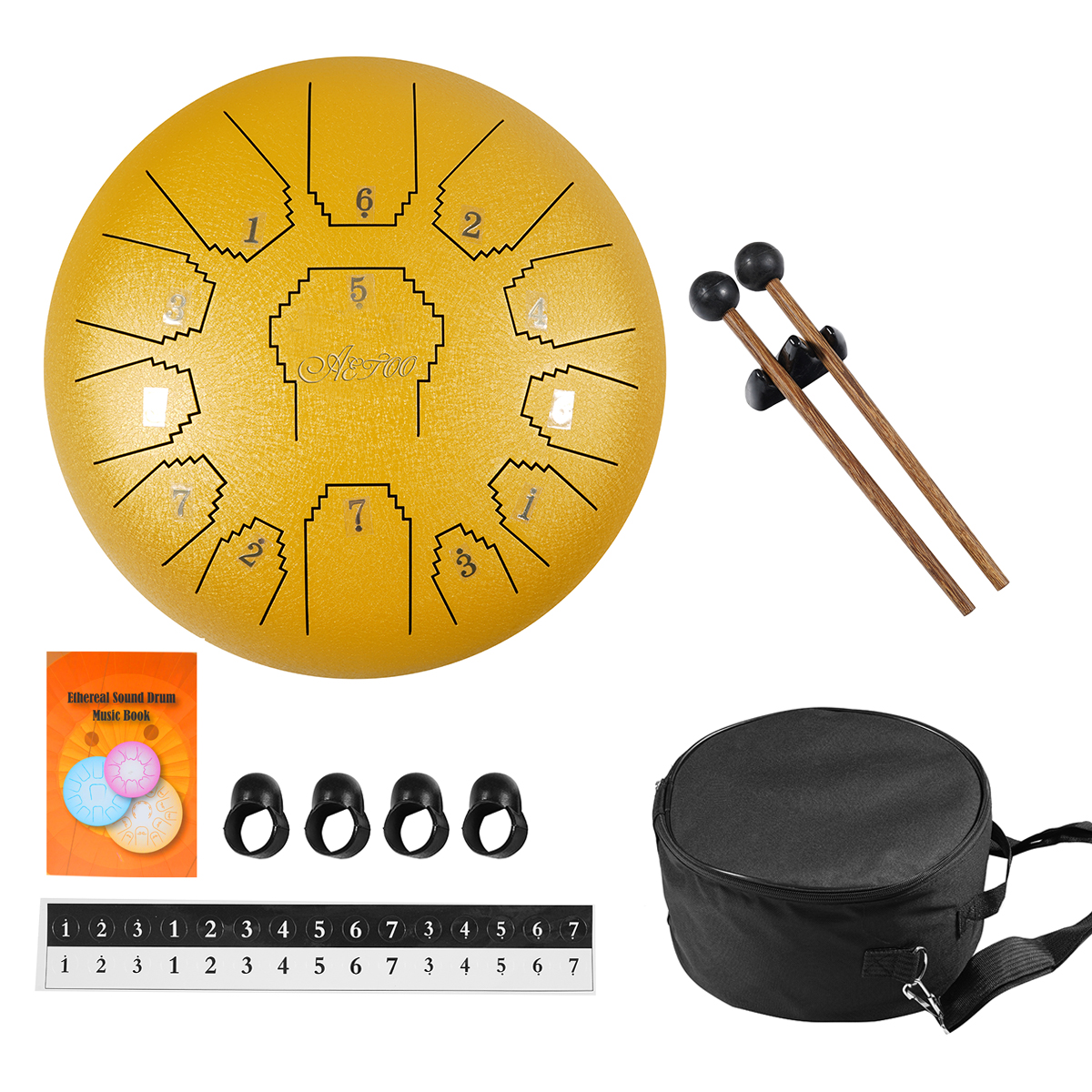 AETOO стальной барабан 12 дюймов 13 нот handpan C большой перкуссионный инструмент сумка для переноски