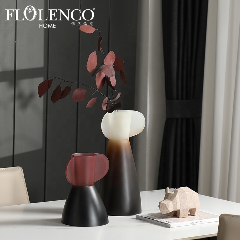 Flolenco Home Art Decorative Resin Crafts Flower Vase Modern Interior Table Living room Decoration Resin Vases