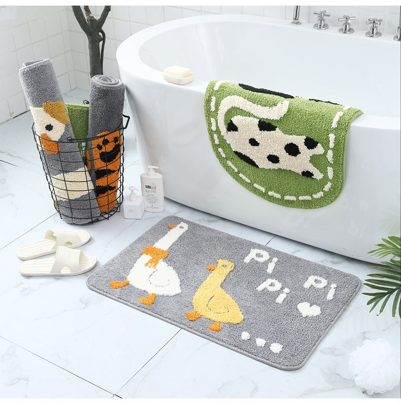 High Quality Cartoon Bathroom Rugs Funny Pattern Anti Slip Shower Luxury Bath Mats Washable Bathmat