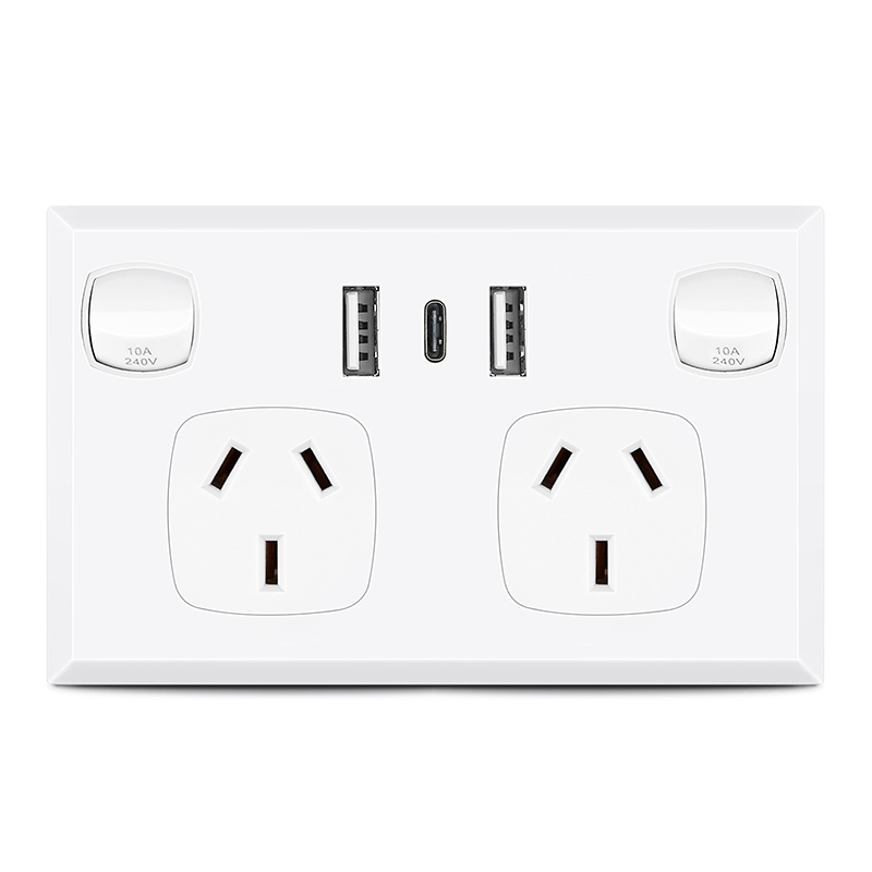 Настенная электрическая розетка с 2 USB-портами, 5 В, 3,6 А