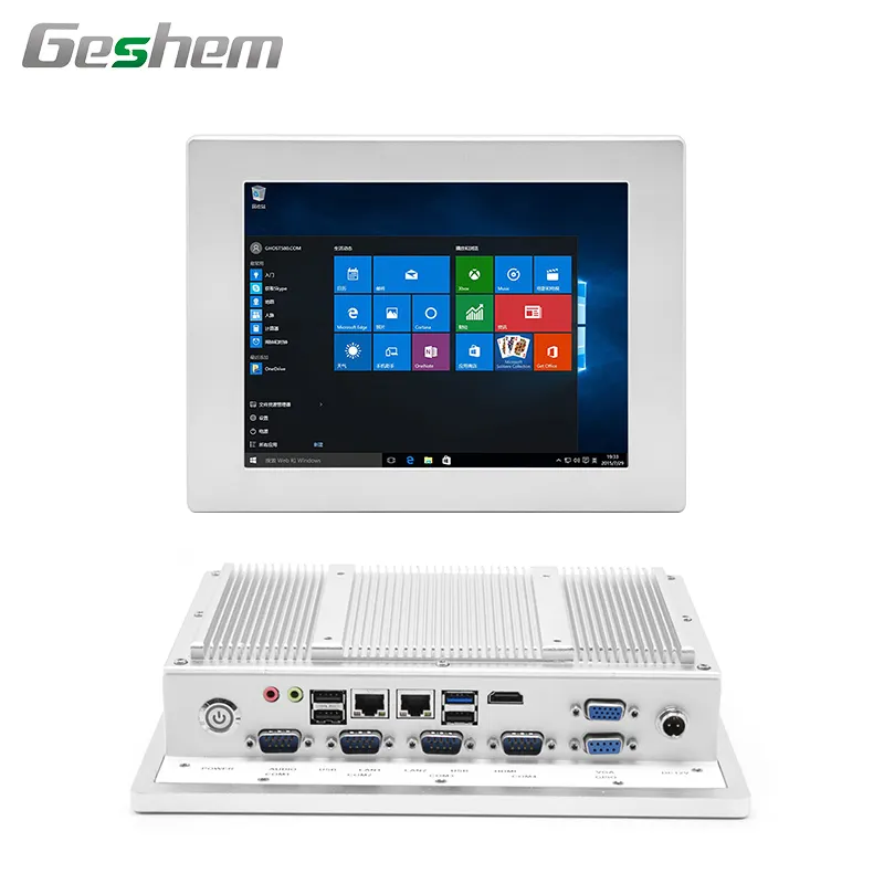 10 Inch Windows Linux Os Ip65 Resistive Touch Screen Embedded Fanless Industrial All In One Computers Panel Pc