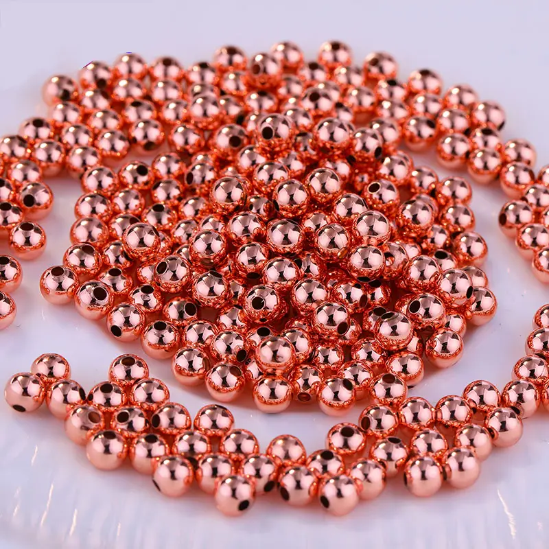 Diy Jewelry Findings Brass Beads 4/5/6/8mm Smooth Round Spacer Beads For Jewelry Making