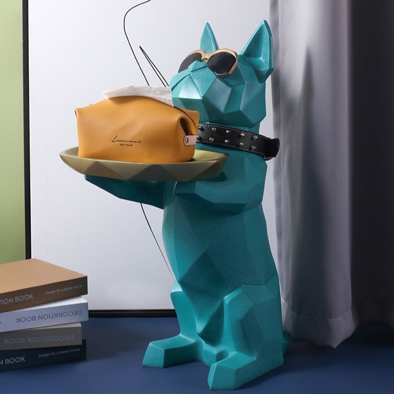 Resin Bulldog Creative Decoration Sculpture for Home Shelf