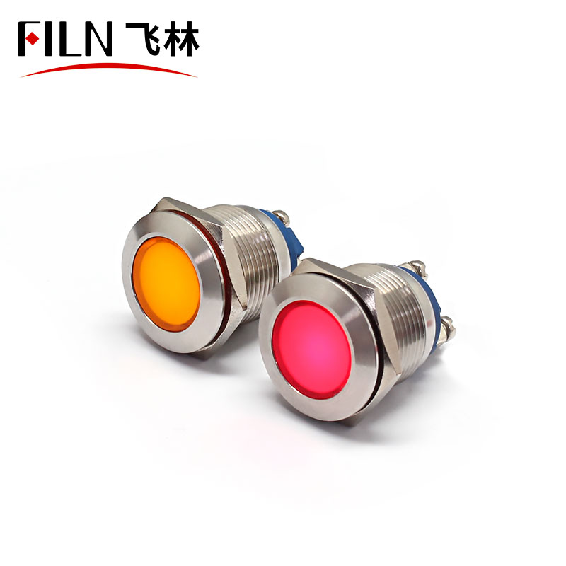 FILN 19mm mounting size equipment indicator lights with two screw pins red green 110V 220V led indicator light