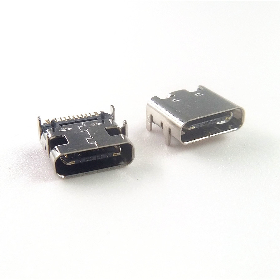 USB 3,1 Тип C разъем 16 Pin правый угол SMT Tab гнездо поддержка булавки через отверстия печатной платы тип-c сосуд
