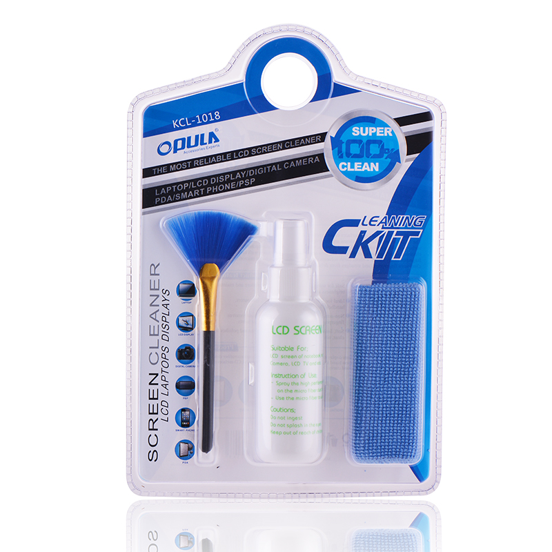 OPULA KCL-1018 60 мл очиститель экрана-спрей для ноутбука, чехол для телефона, Ipad мини-компьютер набор чистящих средств для ухода за электронный уборщик из микрофибры 3000 наборы для ухода за кожей