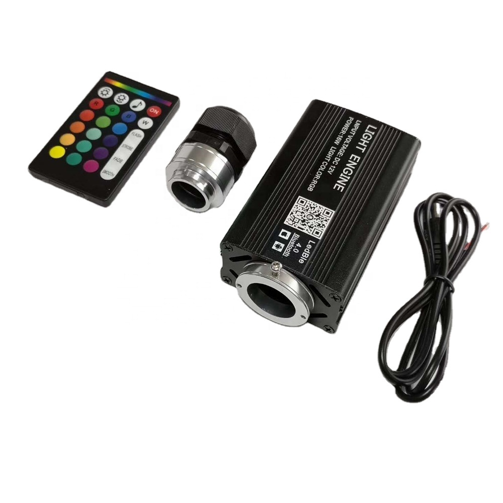 DC12V 12w mobile app+music +remote controller RGBW fiber optic light source for car