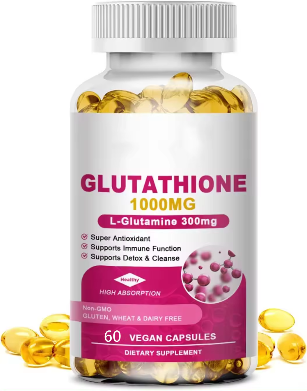 Oem Private Label Maximum Strength Glutathione Pills Skin Whitening Glutathione Softgel Wholesale Skin Whitening Capsules CN;SHA