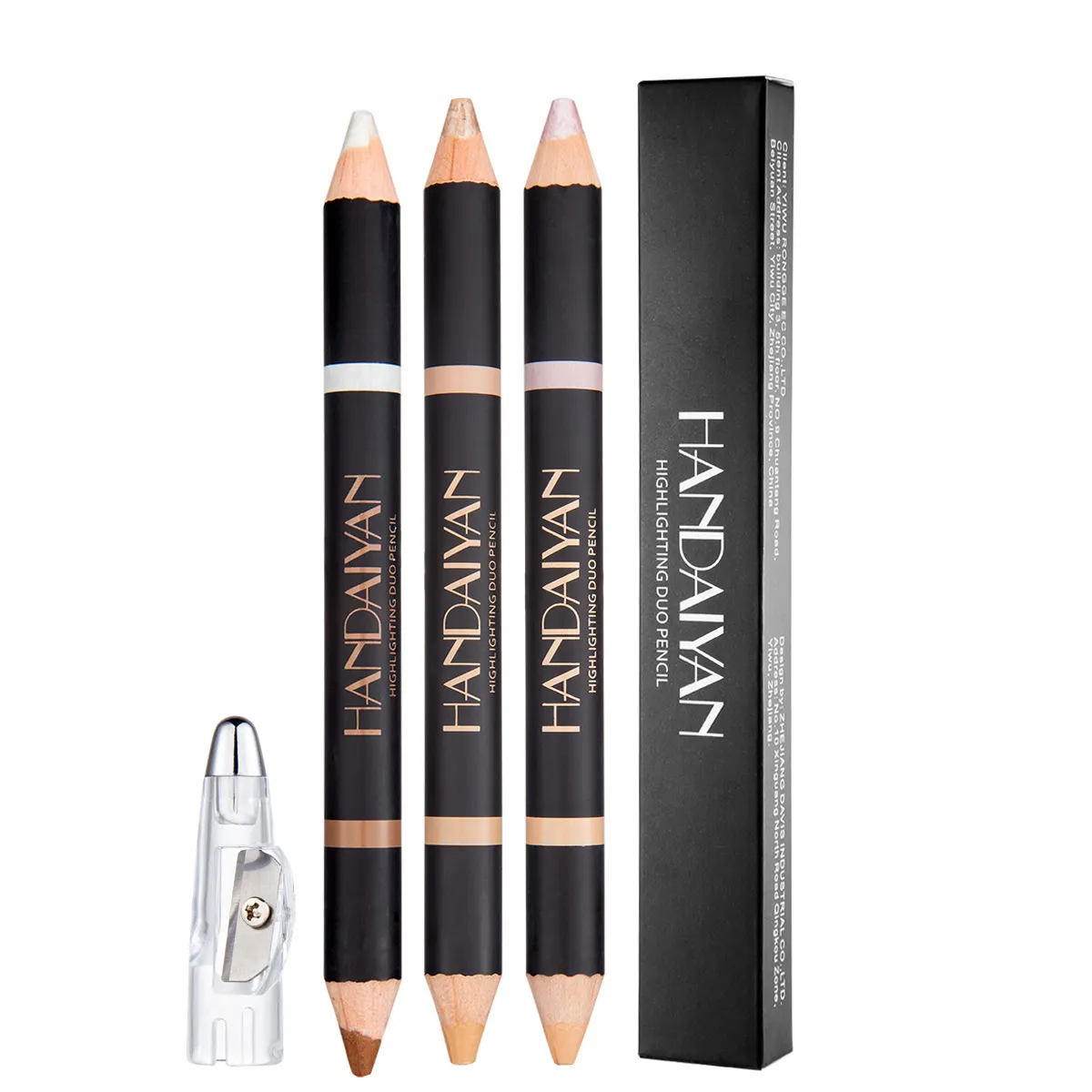 Highlight Makeup 3 Colors Waterproof Eyebrow Highlighter Pencil Long-lasting Private Label Highlight Eye Makeup Eye Brow Pencil