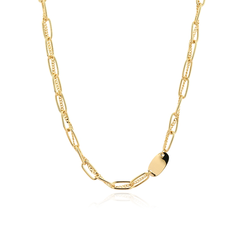 14k Gold Cross double layer Necklace women's fashion personality