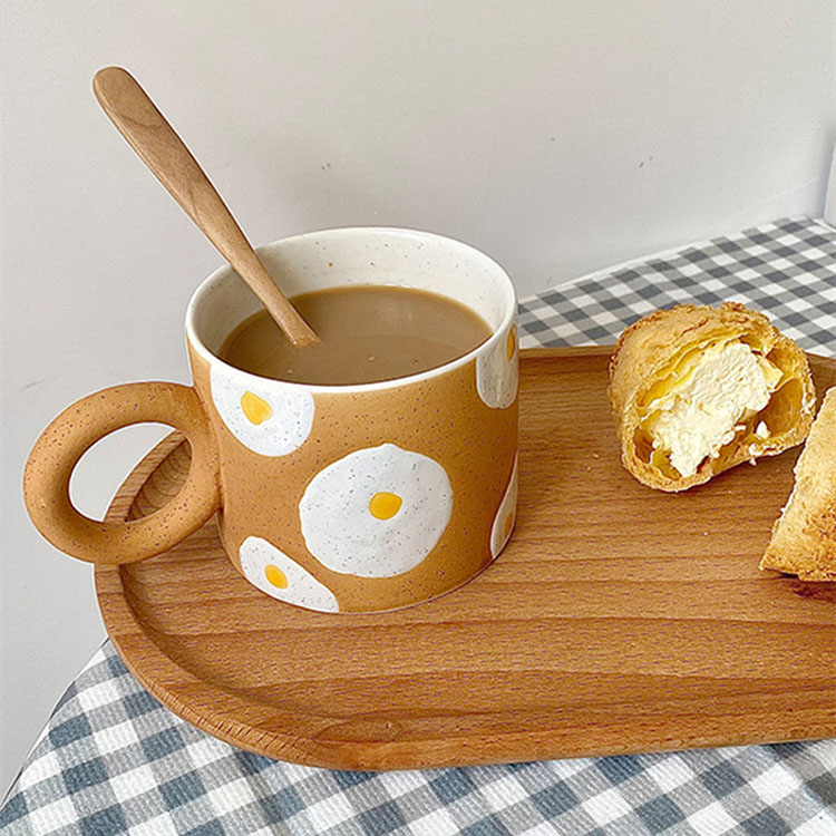 Cutelife Nordic Ins Egg Ceramic Coffee Cup Mug Kitchen Breakfast Drinking Milk Tea Mug Creative Couple Gifts Cute Cup Home Decor