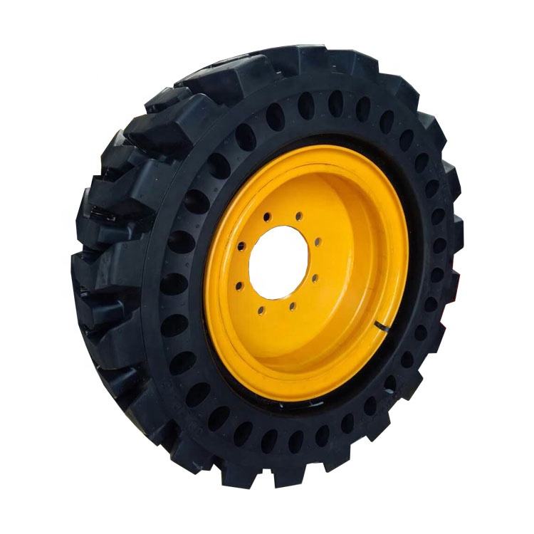 Заводская цена OTR solid 10x16,5 12x16,5 шины для погрузчика с бортовым поворотом и ободами