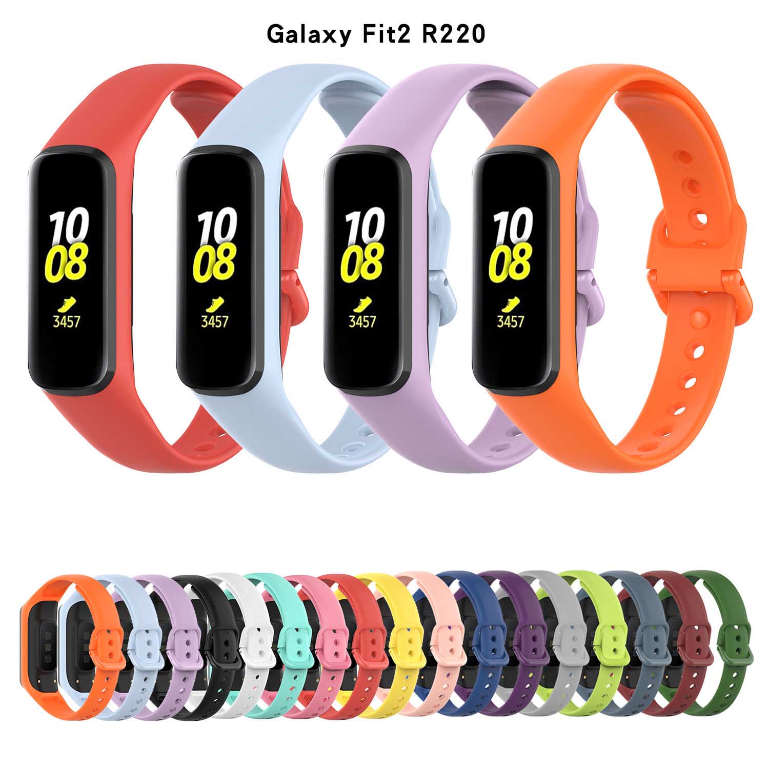 Galaxy Fit2 каучуковый TPE спортивные Смарт-часы ремешок Correa для Samsung SM-R220 сменный Браслет
