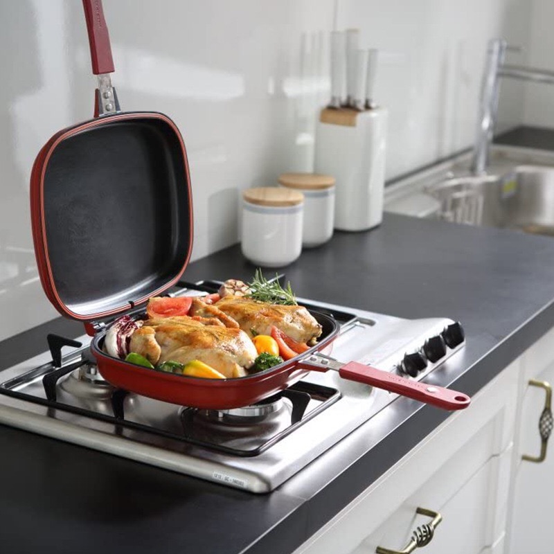 Cookware Professional Chef Japanese Breakfast Flip Metal Food Induction Square Double Sided BBQ Aluminum Non Stick Pan