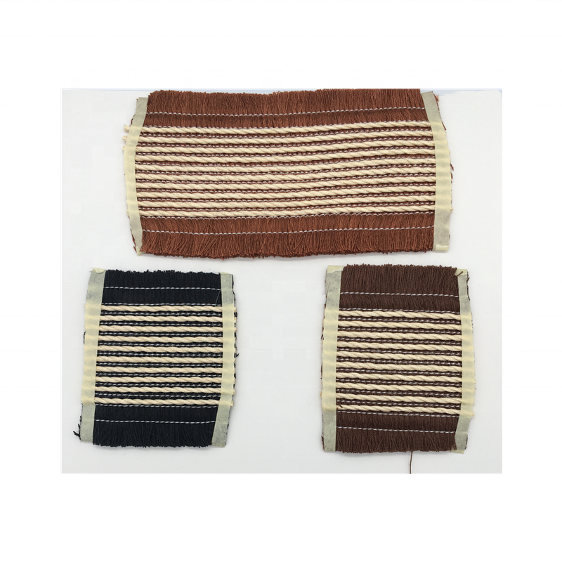 New arrival fashion 8cm wide raffia rope strips cotton theads fringe edges slipper upper material