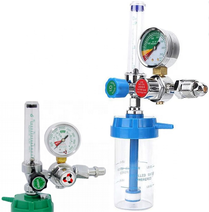 Factory price hospital oxigen Cylinder regulator medical oxygen Flowmeter With Humidifier
