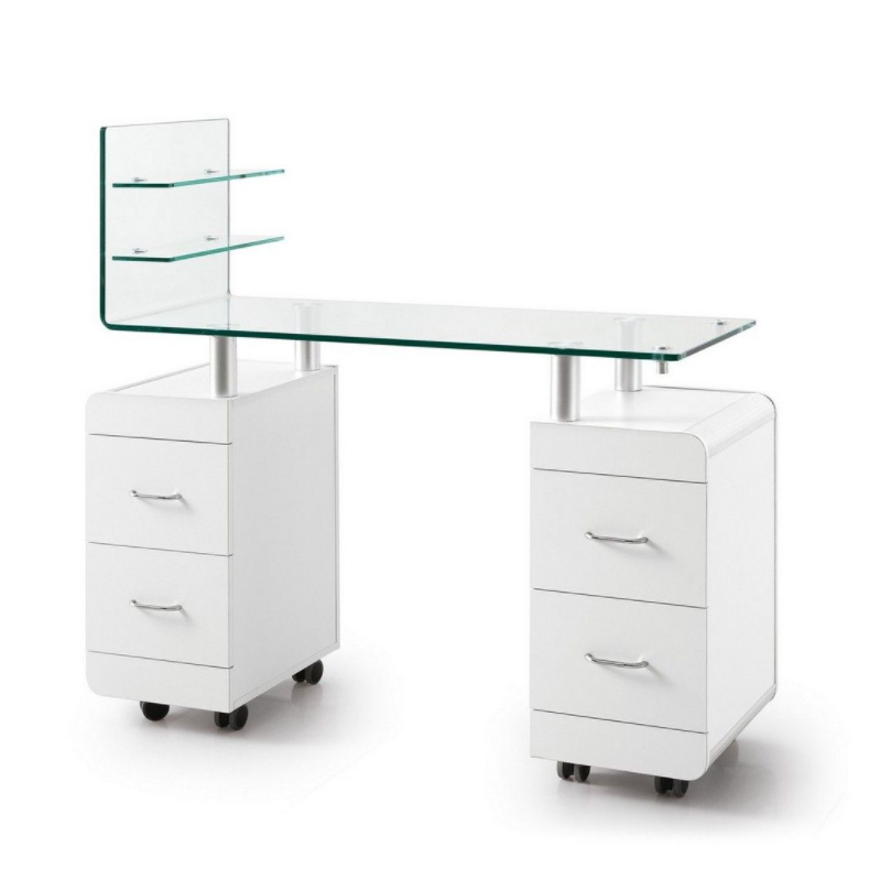 OEM Best Beauty Furniture Manicure Table Luxury South America Spa Portable Glass Top Manicure Tables