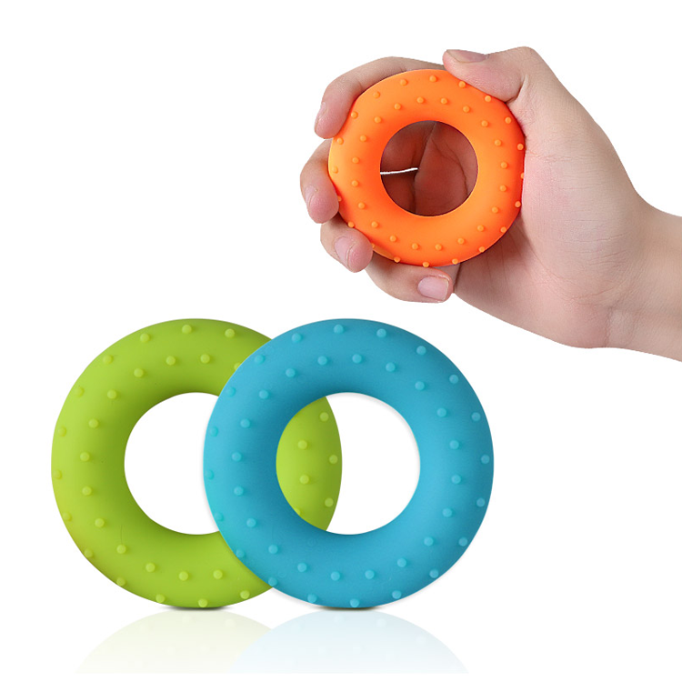 Silicone fitness hand grip ring exercise relieve pressure portable gym arm strength exerciser for Strength recovery strengthen