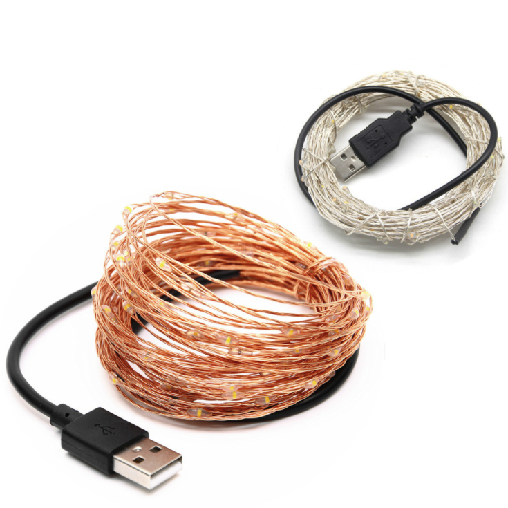 home decoration multi color led copper wire string lights for Christmas holiday