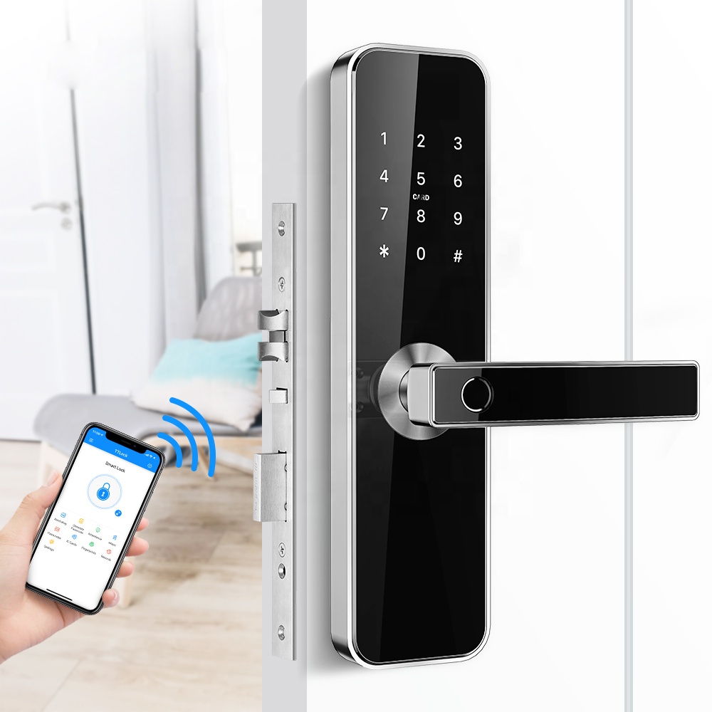 Безопасный беспроводной дверной замок BLE Ttlock APP с отпечатком пальца для дома
