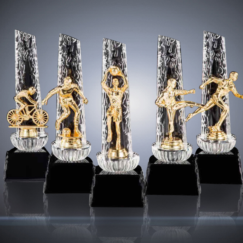 High Quality Custom Golf Soccer Basketball Trophies Award Football Trophy Crystal Trophy