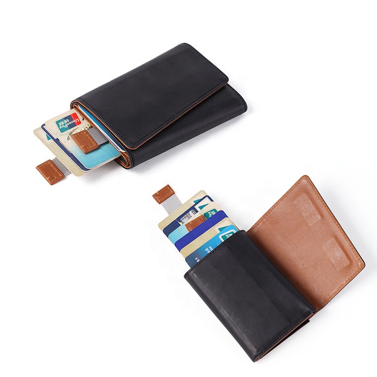 Оптовая продажа, мужской кожаный кошелек с держателем для карт и RFID