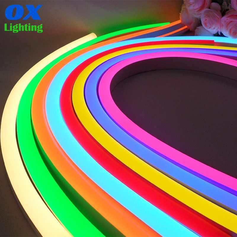 Светодиодная неоновая гибкая лента 12v цветная (RGB) светодиодная неоновая силиконовая трубка 24 вольтовая светодиодная RGB неоновые