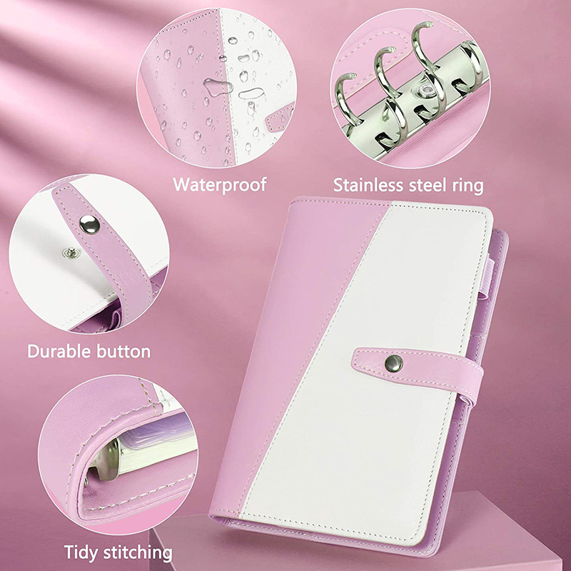 File Budget Binder Clear Pocket 6Ring Zipper PVC Plastic Filling A4 A5 A6 A7