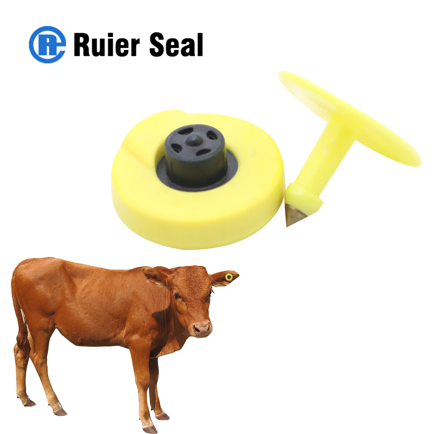Логотип Ruier REET103, чип с серийным номером, RFID-метка для крупного рогатого скота