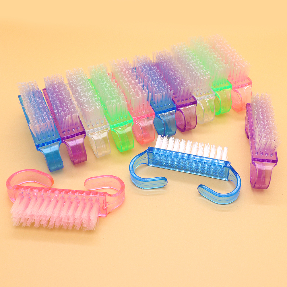 Plastic Nail Brush for Cleaning Nail Finger Hand Scrubbing Dusty Cleaning Brush Acrylic Nail Art Tool Manicure Pedicure Cleaner