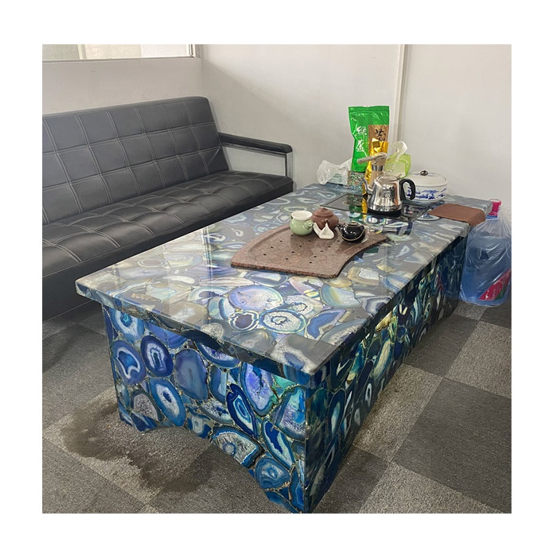 Natural gemstone Large desktop wall slate rose quartz malachite blue jade agate table tops