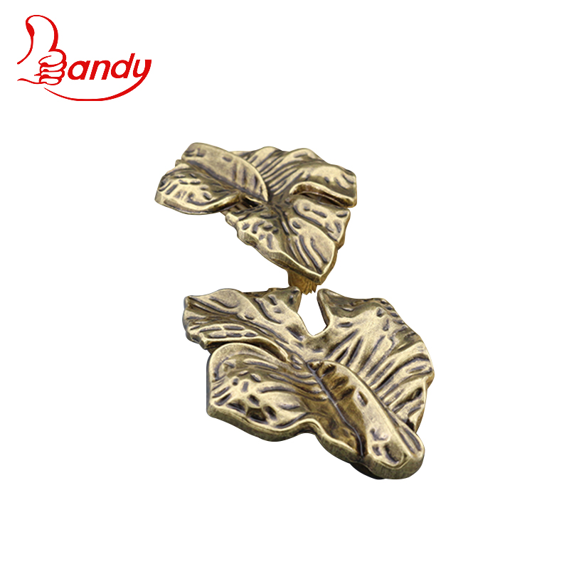Foshan factory classical antique brass AB AC leaf Knob size 16mm and 32mm Drawer Wardrobe kitchen cabinet Handles euro style
