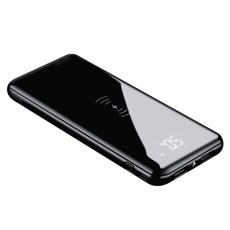 2020 Новое поступление зеркальная поверхность беспроводной Power Bank ЖК-цифровой экран Беспроводное зарядное устройство 5000-10000 мАч Power Bank