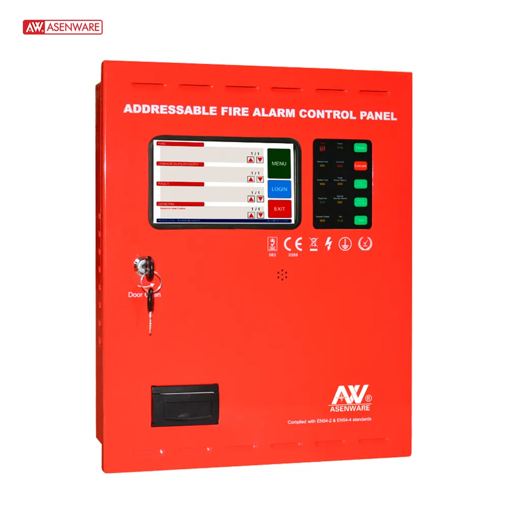 Asenware 250 Points Intelligent 2-wire  Addressable Fire Alarm System Control Panel FP100