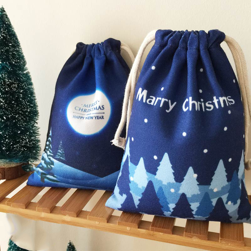 Custom Size Durable Christmas Festival Celebration Gifts Canvas Santa Sack Canvas Bag