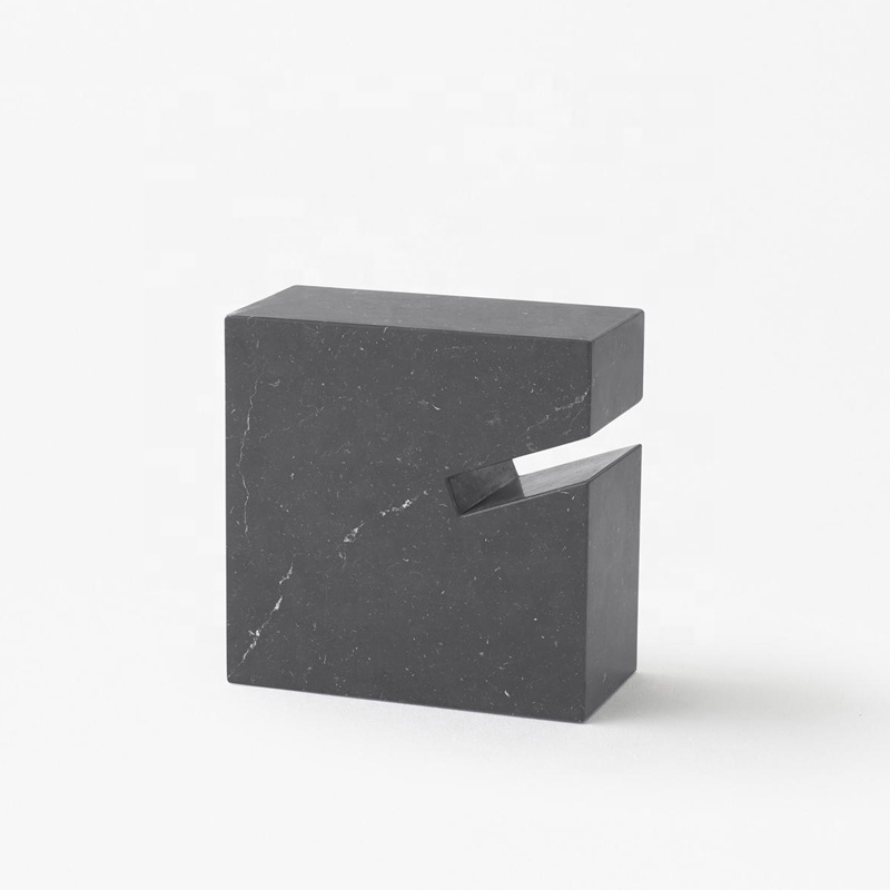 Nordic modern designed special-shaped storage marble square side table
