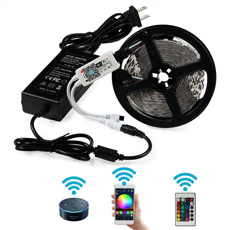 Amazon Magic Home Wifi музыка Активированный светодиодные полосы 5050 RGB Веревка полосы света для рождества и вечеринок