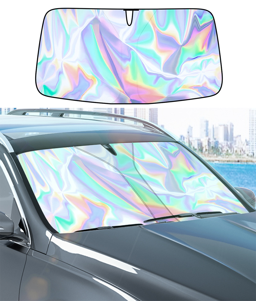 Car Laser Sunshade Sunscreen and Thermal Insulation Foldable Car front windshield sunshade