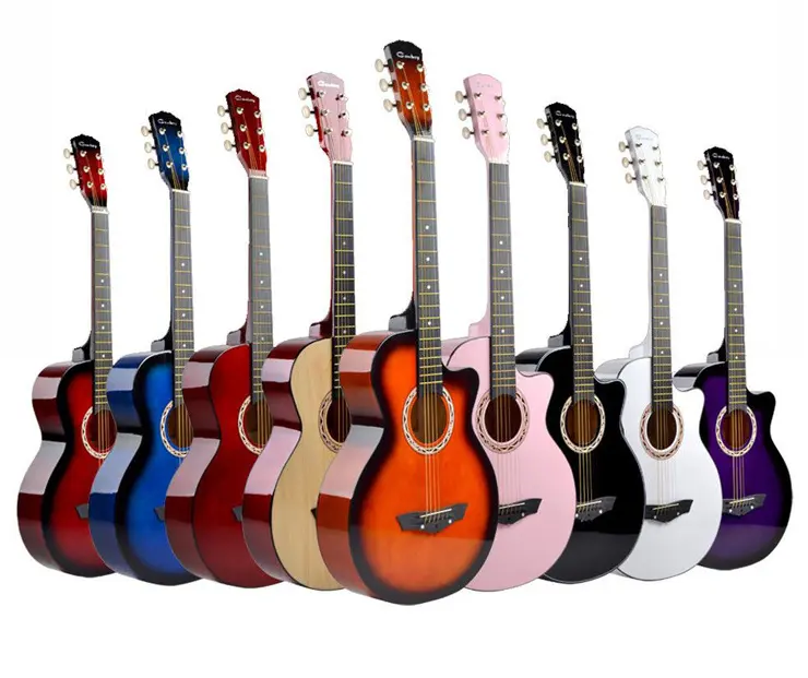 wholesale musical instrument cheap 38 inches cowboy acoustic guitar