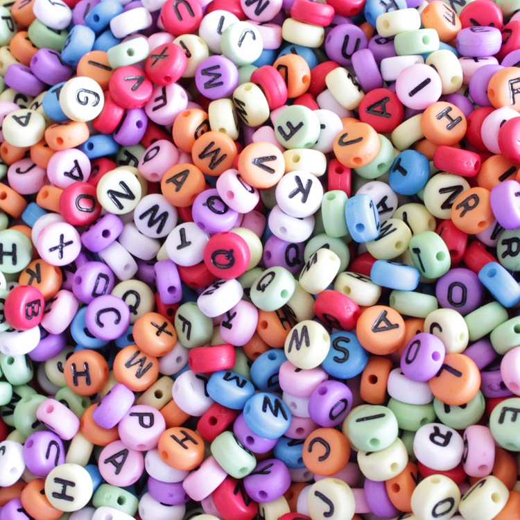 Letter Beads Colorful Alphabet Beads A-Z Acrylic Letter Beads for Jewelry Making