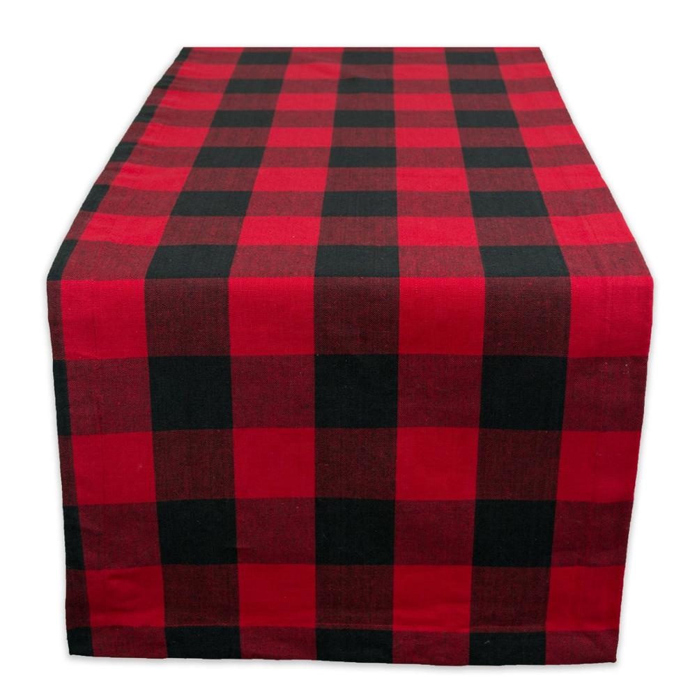 11.8x108" Red & Black Table Runner for Family Dinners or Gatherings Indoor or Outdoor Parties& Everyday Use